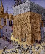Jean Fouquet Construction of the Temple of Jerusalem France oil painting artist